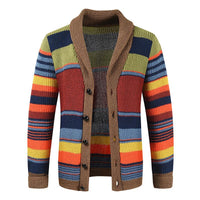 Heren Colorblock Lapel Sweater Jacket 02918584X