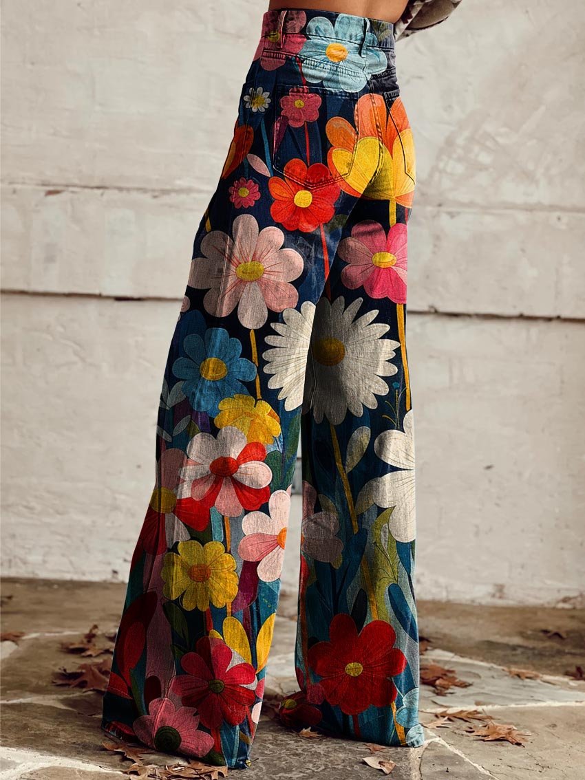 Poppy | Retro Tuin Wijde-Pantalon