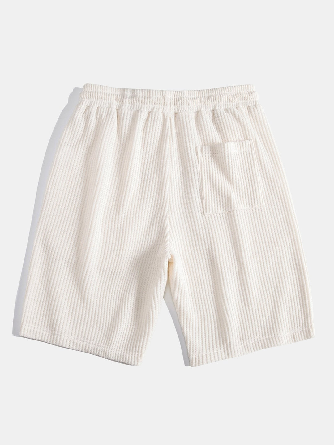 Contrast Wafel T-Shirt Met Zak & Trekoord Gebreide Wafel Shorts