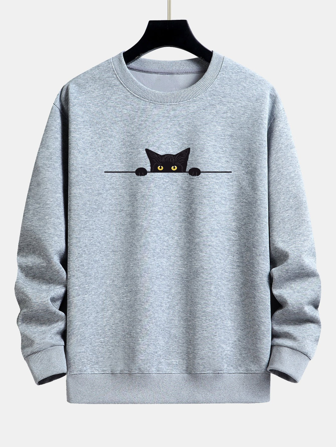 Zwart Kat Print Relax Fit Sweatshirt
