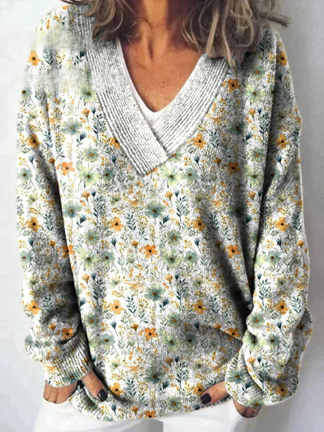 Mooie bloemenprint cardigan met knopen