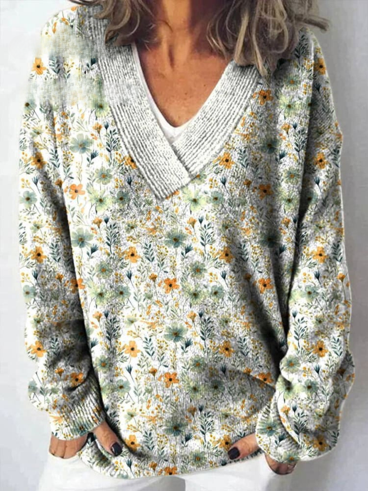 Mooie bloemenprint cardigan met knopen