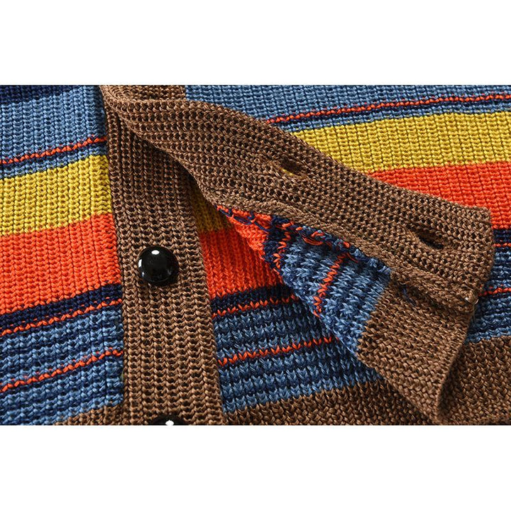 Heren Colorblock Lapel Sweater Jacket 02918584X