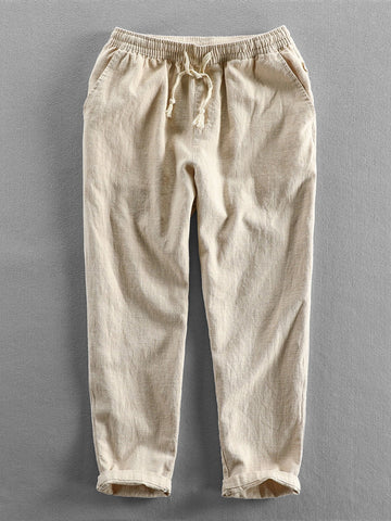 Linnen Katoen Mix Cropped Broek