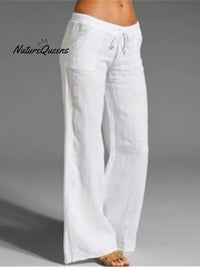Dames Pocket Katoenen en Linnen Broek 