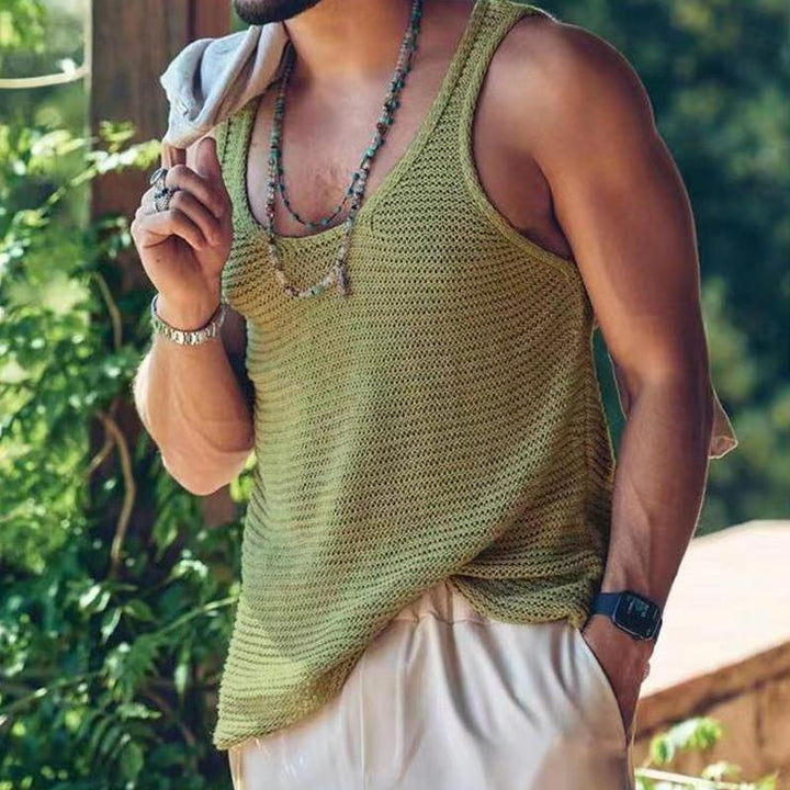 Heren Casual Effen Kleur Gebreide Tanktop 55936533Y