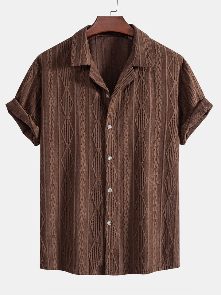 Geometrische Jacquard Ooglet Cuban Shirt