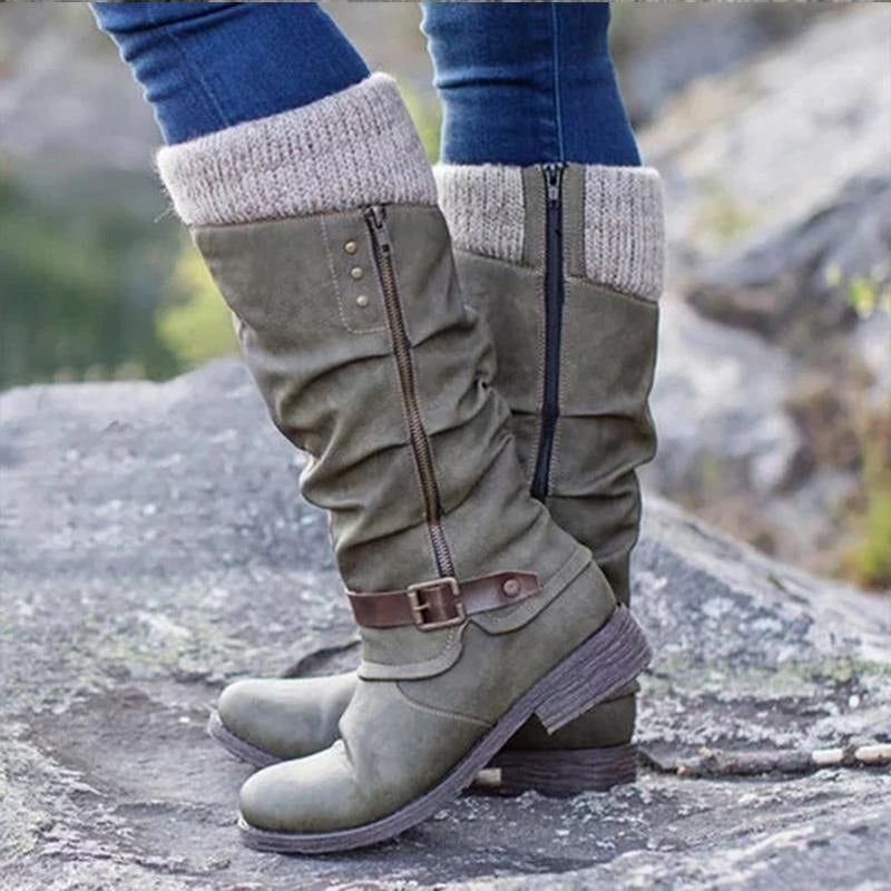 Amy™ | Voet-Ondersteunende Laarzen met Platte Hak voor Langdurig Comfort