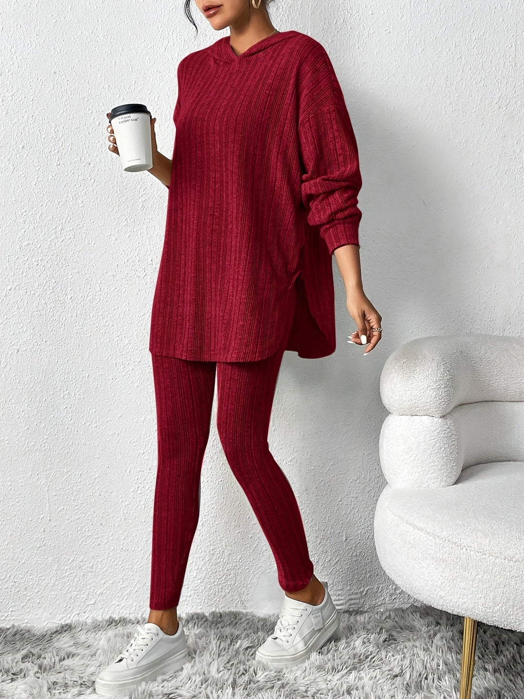 Camden Geribbelde Knit Lounge Set