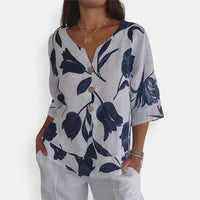 Maxine™ Bloemenknopenblouse