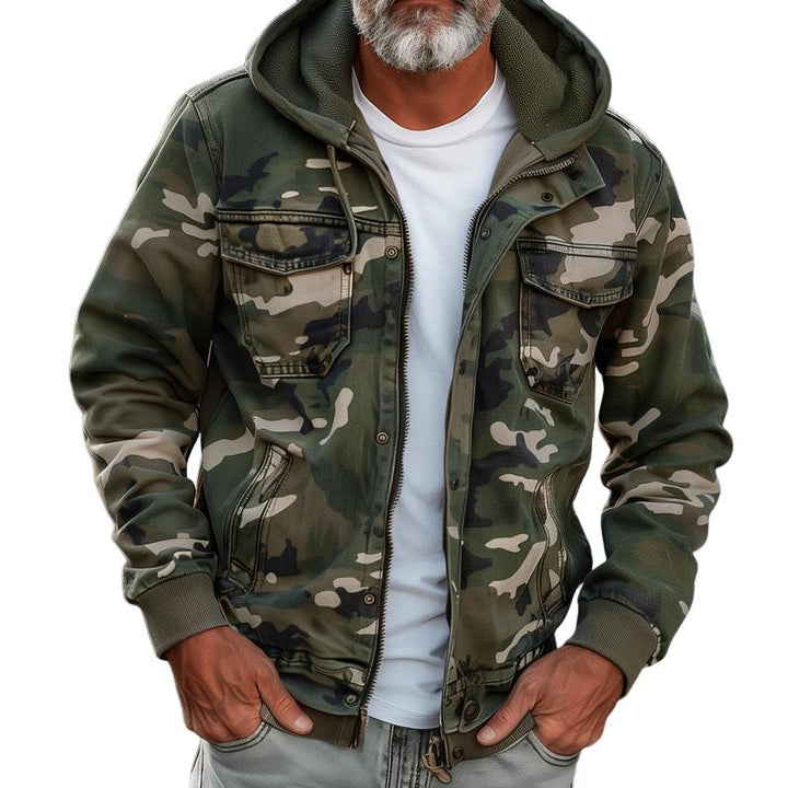 Heren Camouflage Hoodie Multi-pocket Zip Cargo Jacket 69249000Z