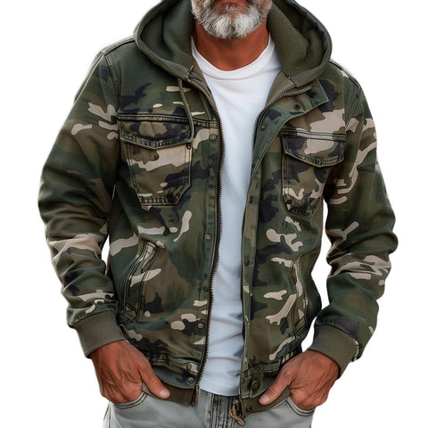 Heren Camouflage Hoodie Multi-pocket Zip Cargo Jacket 69249000Z