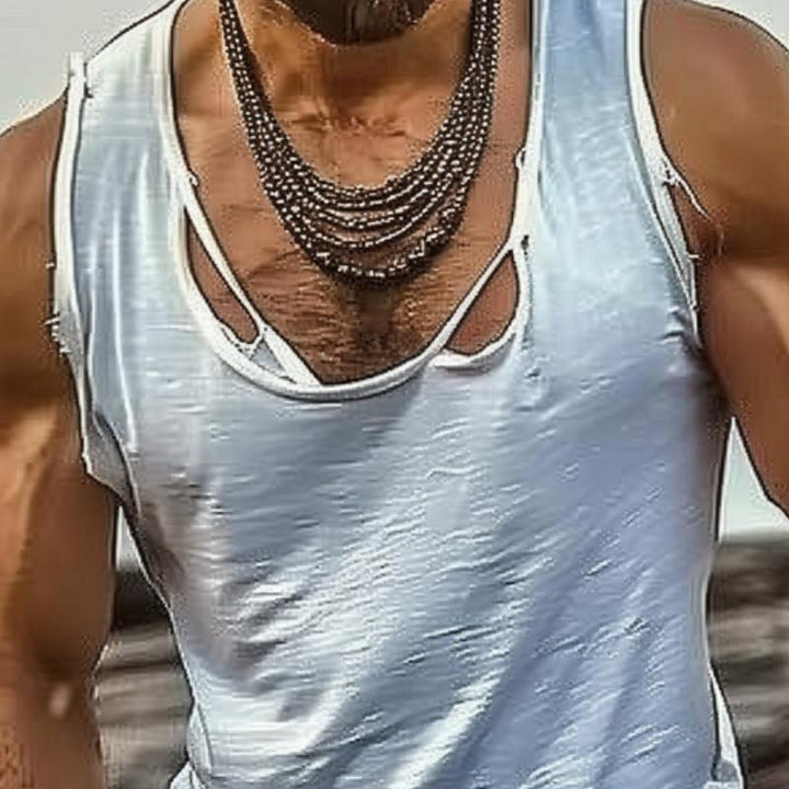 Heren Casual Katoen Gemengde Gewassen Gat Tanktop 74410172M