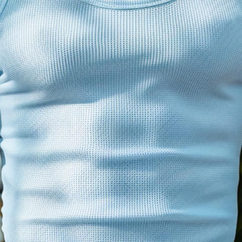 Heren casual wafel U-hals slim-fit tanktop 44612694M