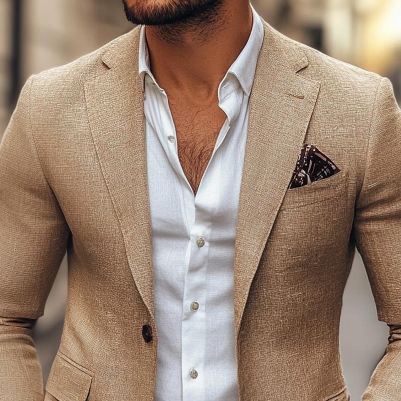 Herenmode Notch Revers Twee Knoppen Casual Blazer 47644865Z