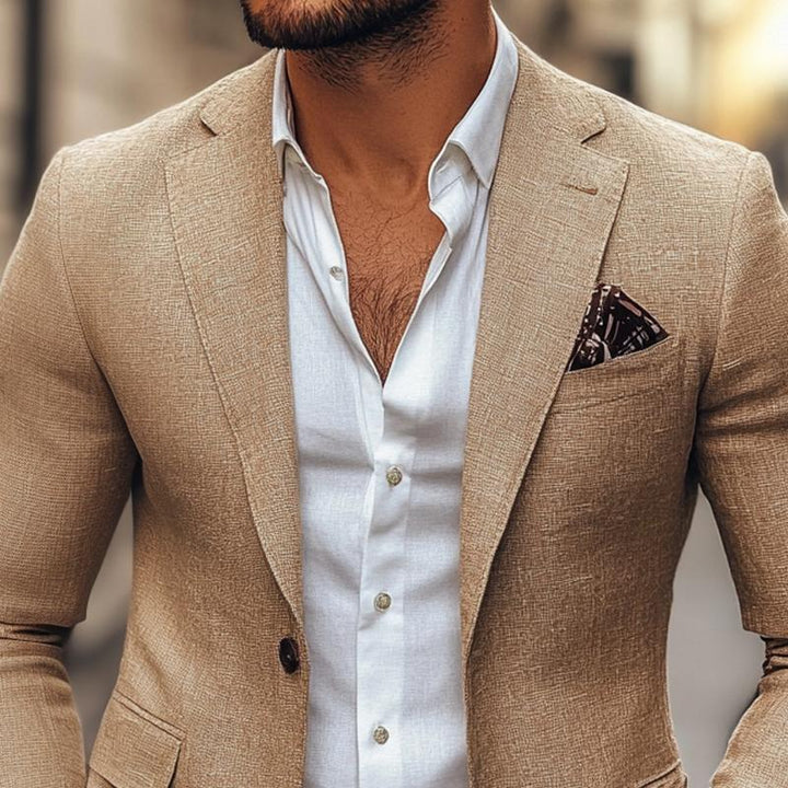 Herenmode Notch Revers Twee Knoppen Casual Blazer 47644865Z