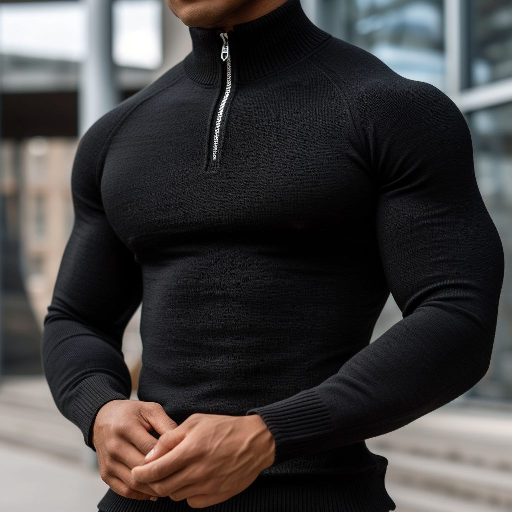 Sartoria: Muscle Fit trui met halve rits