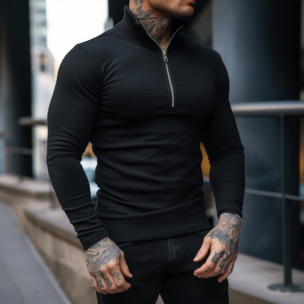 Sartoria: Muscle Fit trui met halve rits