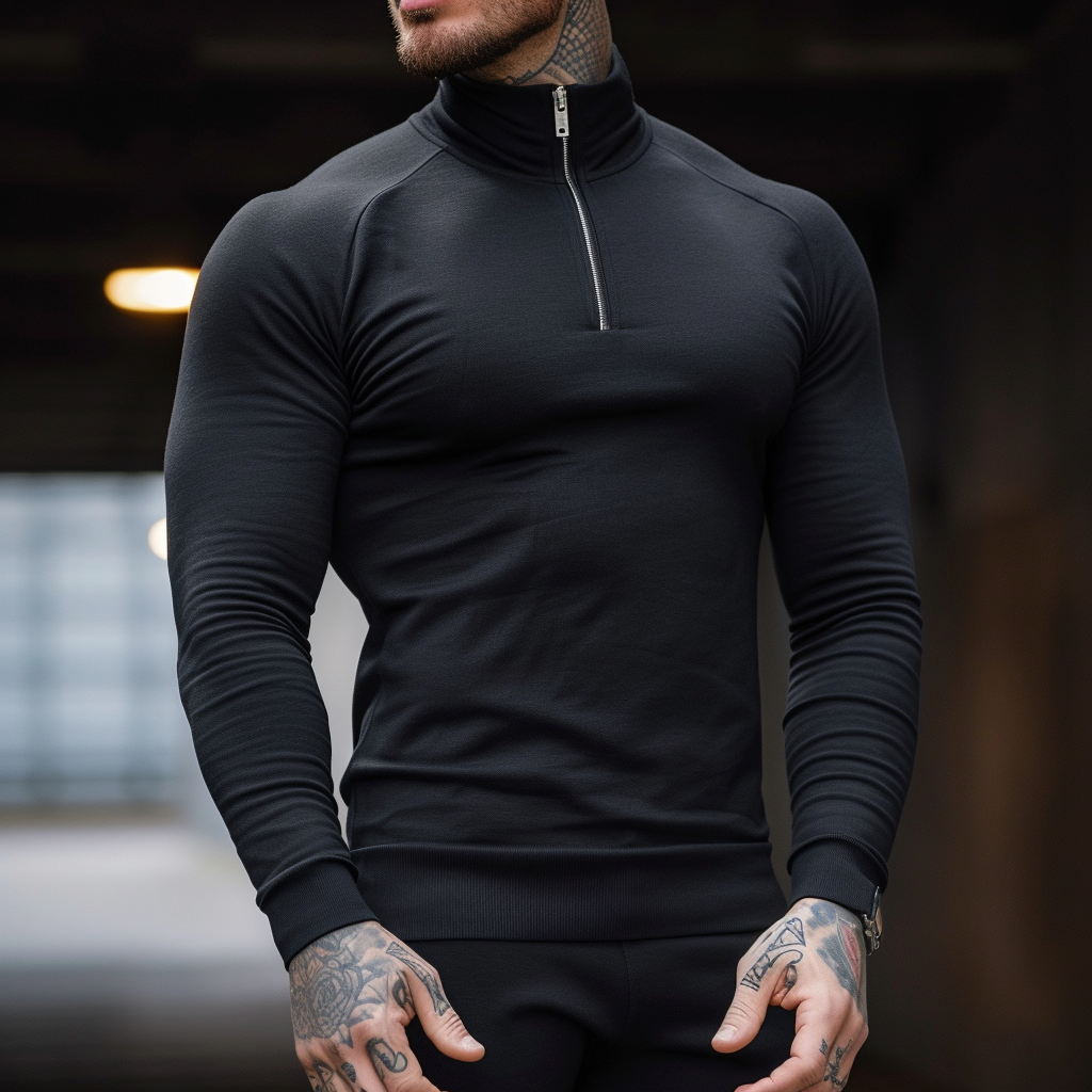Sartoria: Muscle Fit trui met halve rits