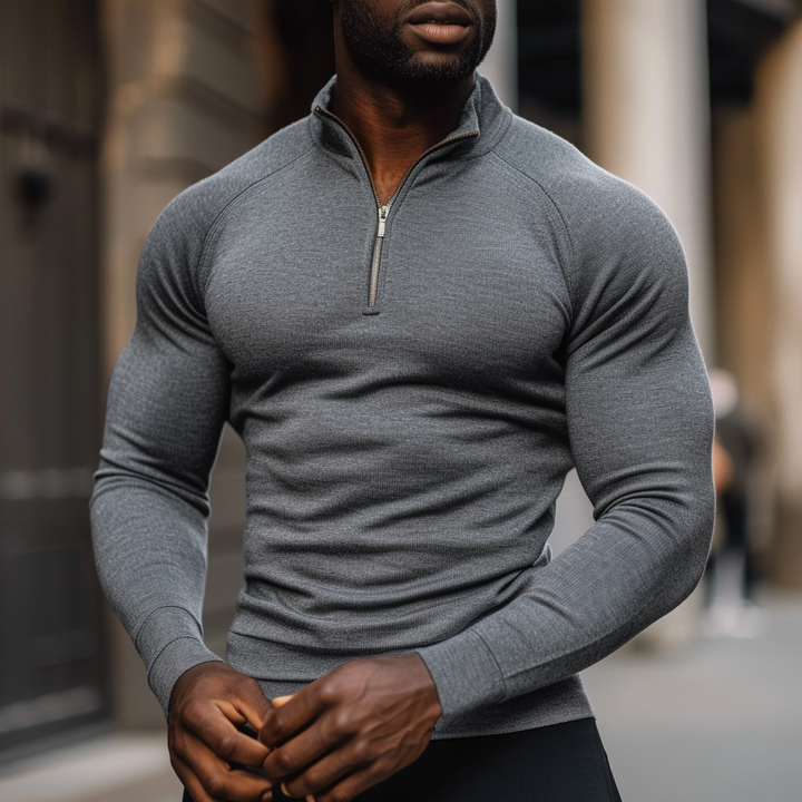 Sartoria: Muscle Fit trui met halve rits