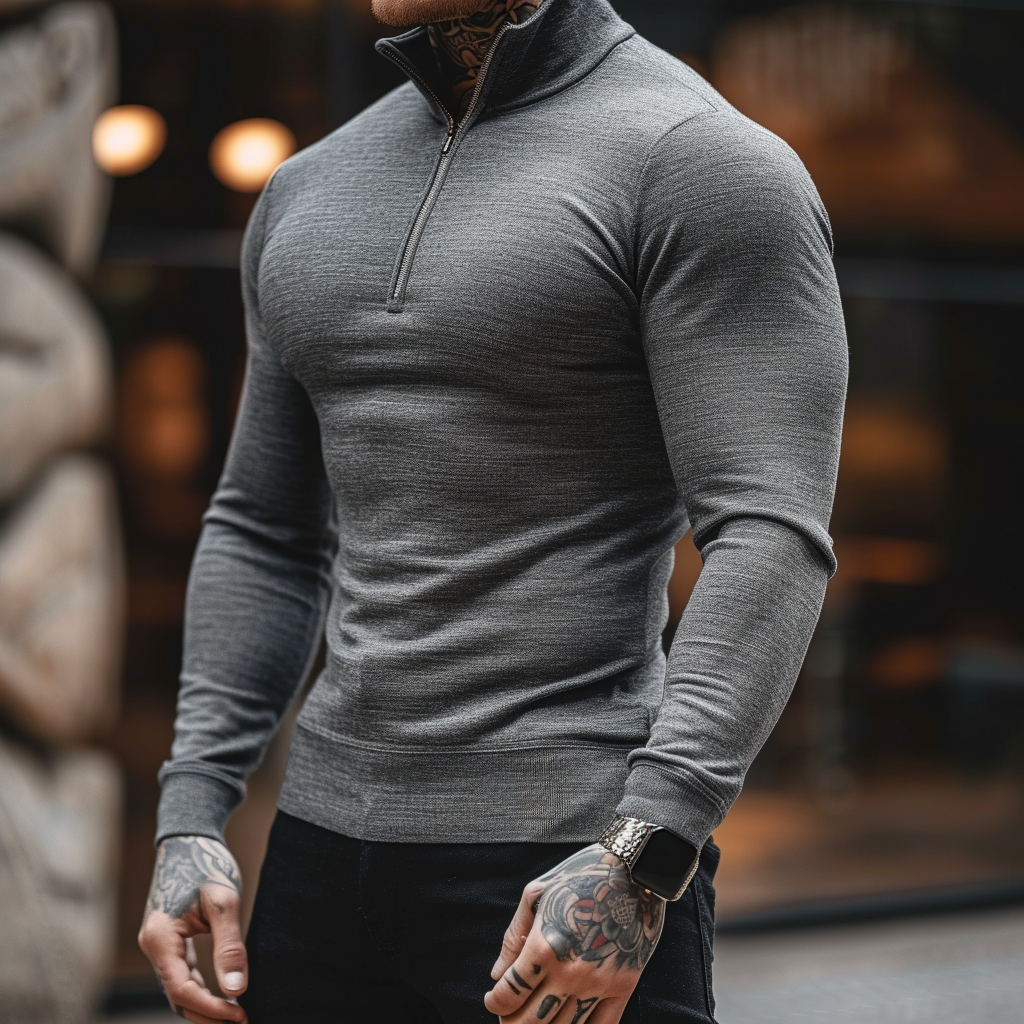 Sartoria: Muscle Fit trui met halve rits
