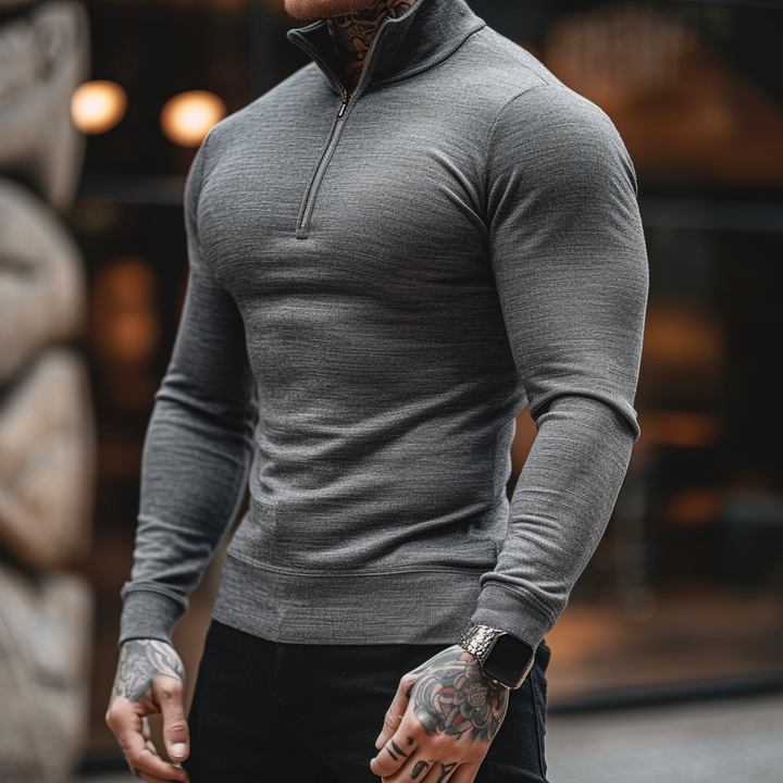 Sartoria: Muscle Fit trui met halve rits