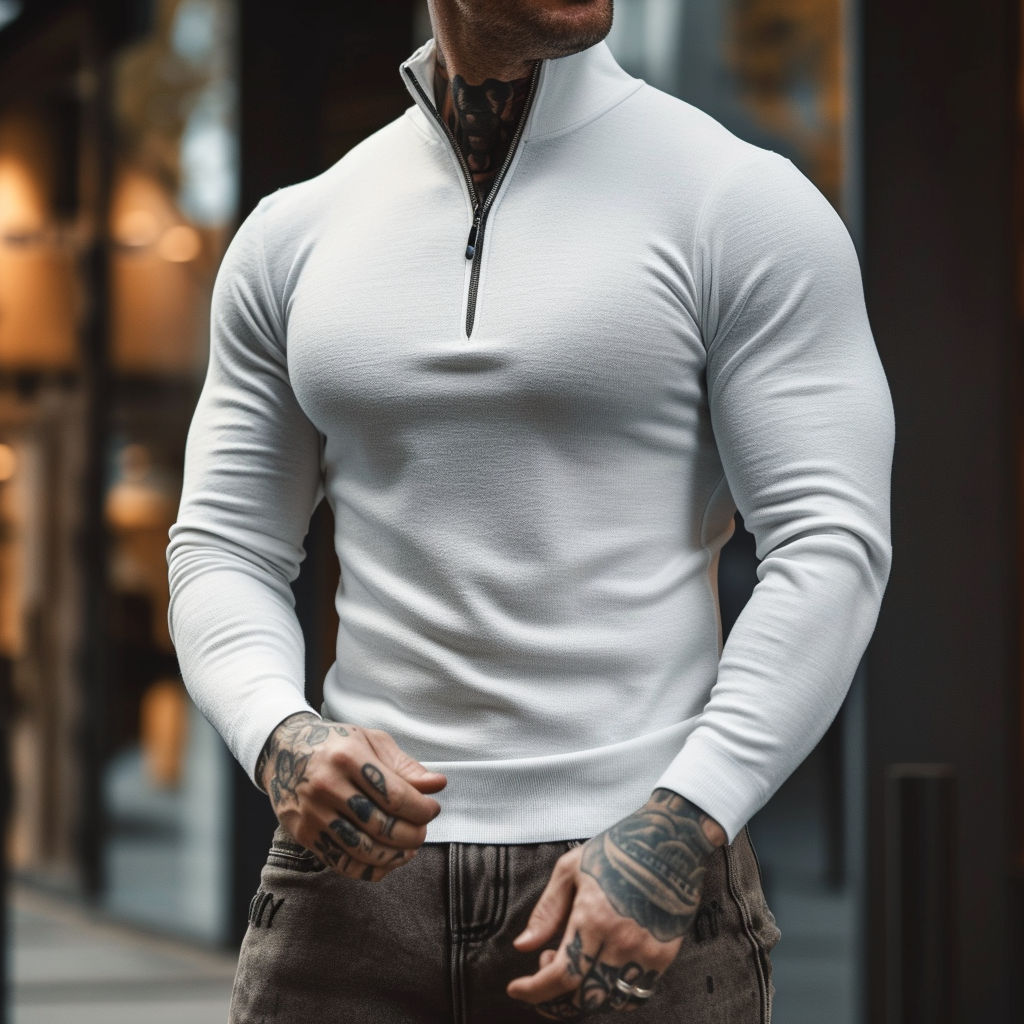 Sartoria: Muscle Fit trui met halve rits