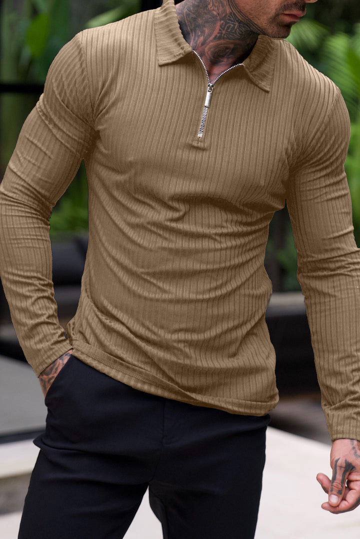 Fascino: Muscle Fit-pullover met halve rits 
