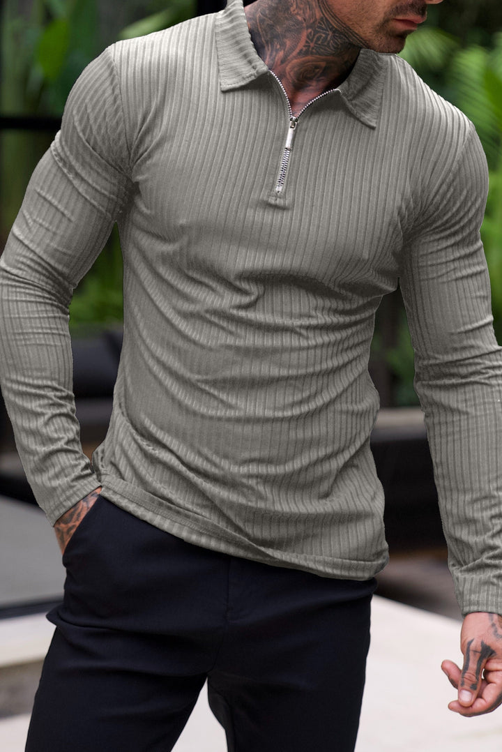 Fascino: Muscle Fit-pullover met halve rits 