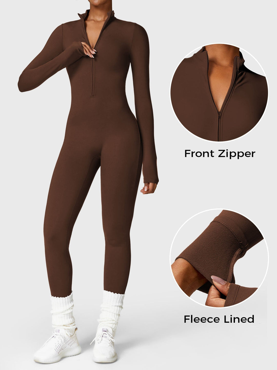 Fanimo Gymfit Jumpsuit - Lange Mouwen met Rits 