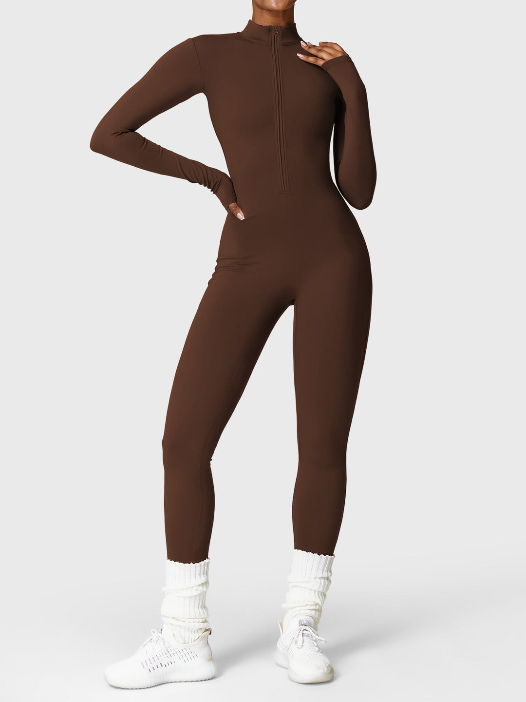 Fanimo Gymfit Jumpsuit - Lange Mouwen met Rits 
