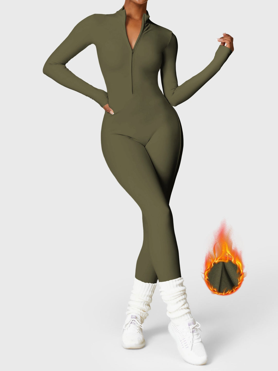 Fanimo Gymfit Jumpsuit - Lange Mouwen met Rits 