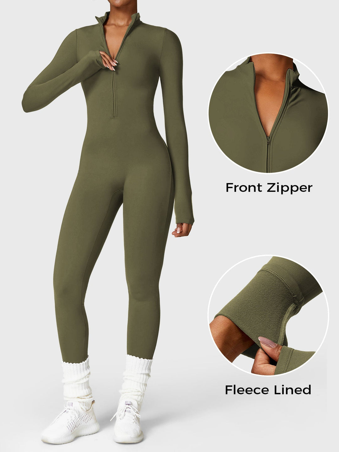 Fanimo Gymfit Jumpsuit - Lange Mouwen met Rits 