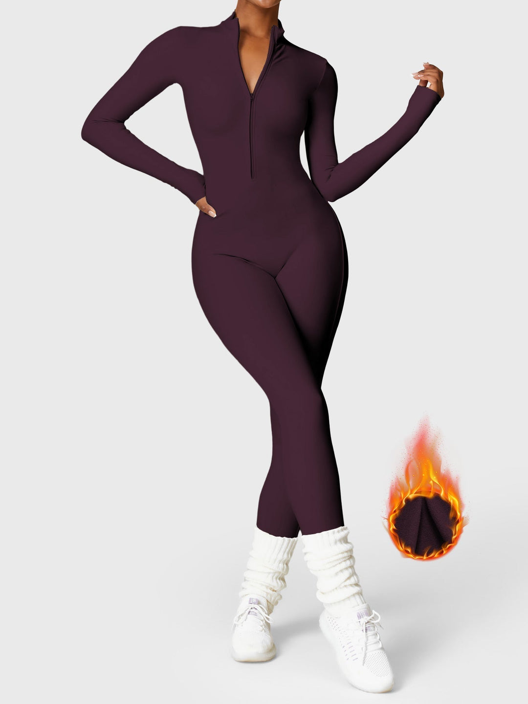 Fanimo Gymfit Jumpsuit - Lange Mouwen met Rits 