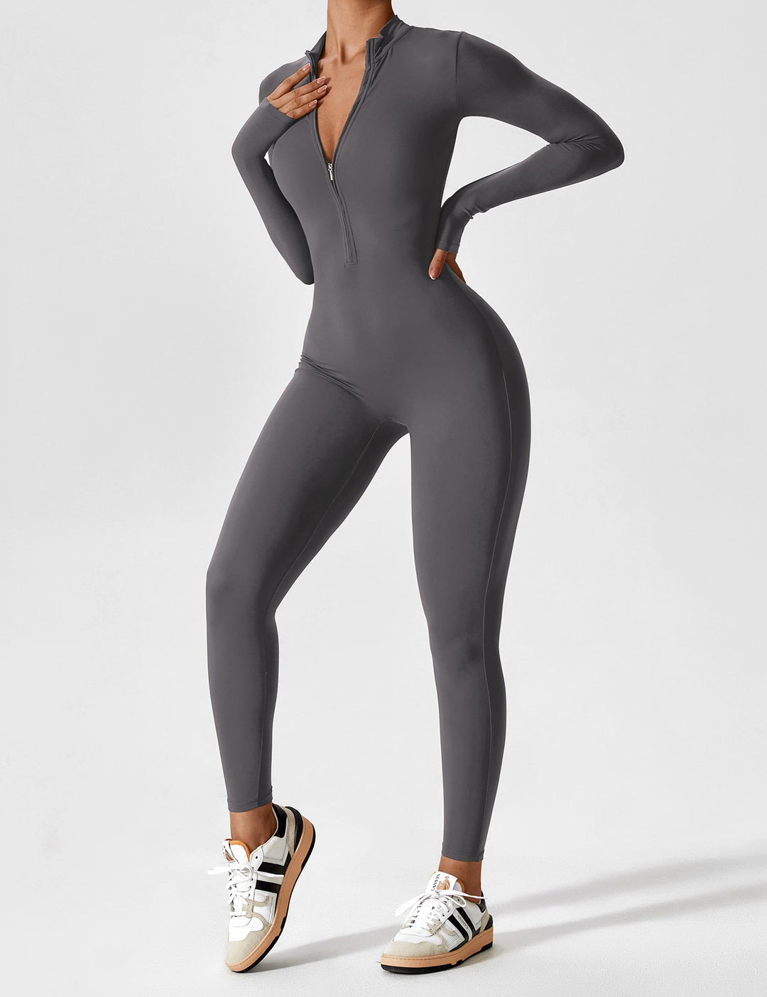 Fanimo Gymfit Jumpsuit - Lange Mouwen met Rits 