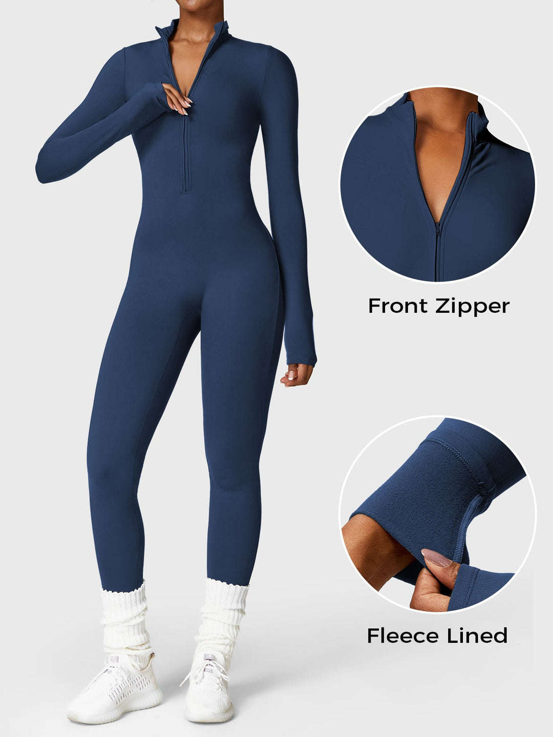 Fanimo Gymfit Jumpsuit - Lange Mouwen met Rits 